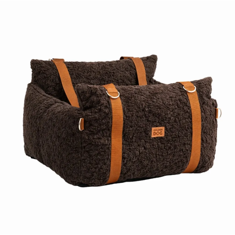 Autosedačka Golden dog 3v1 pre psa 57 x 50 x 36 cm – hnedá